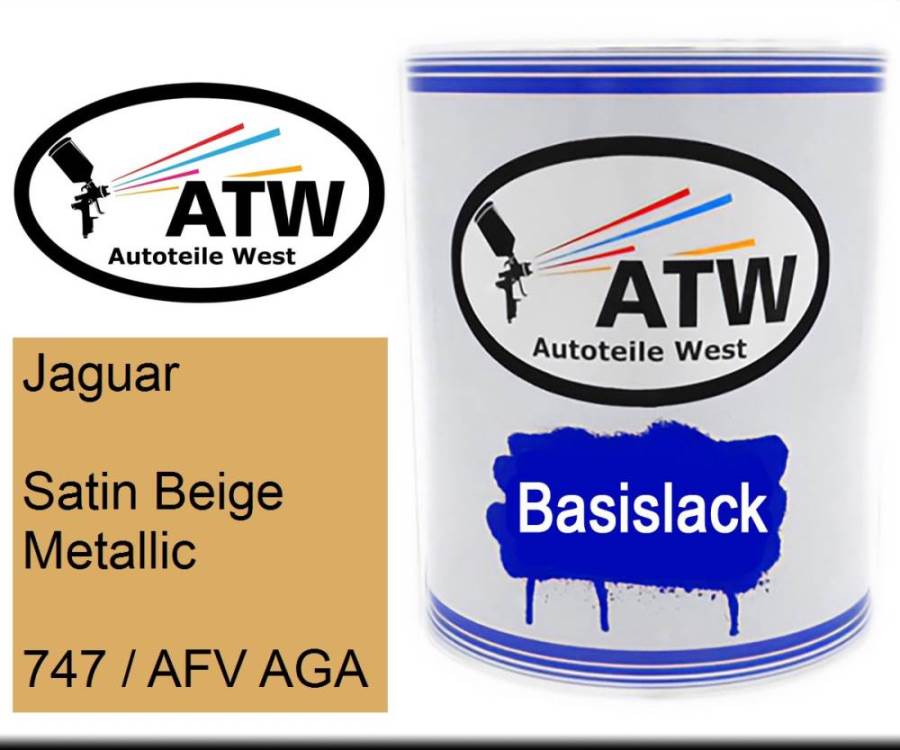 Jaguar, Satin Beige Metallic, 747 / AFV AGA: 1L Lackdose, von ATW Autoteile West.